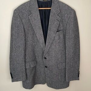 CHRISTIAN AUJARD Men’s 42L Camel Hair Blend Tweed Herringbone Blazer Academia